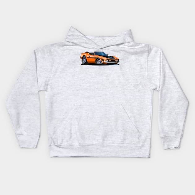 cartoon retro car Kids Hoodie by Mechanik